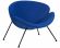 Набор 2 шт Кресло дизайнерское DOBRIN EMILY, синяя ткань AF6, черное основание