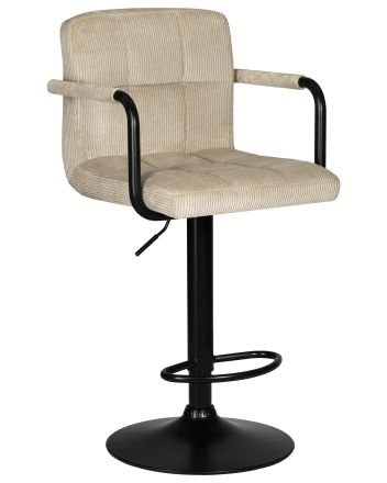 Набор 2 шт Стул барный DOBRIN KRUGER ARM BLACK, бежевый вельвет (LAR-E2041-04)
