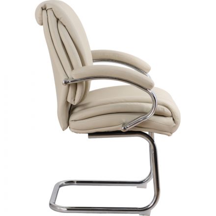 Конференц-кресло BN_SH_EChair-516V PU кожзам бежевый, хром