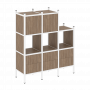 Loft Прямой стеллаж наборный VR.L-15 Дуб аризона/Белый металл 1278*446*1458