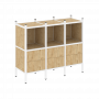 Loft Прямой стеллаж наборный VR.L-07 Тиквуд светлый/Белый металл 1278*446*1047