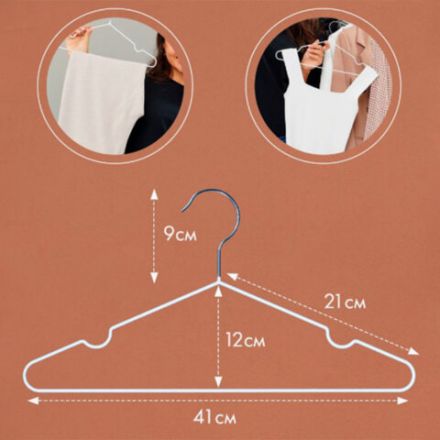 Вешалки-плечики для одежды, размер 48-50, металл, антискользящие, КОМПЛЕКТ 10 шт., белые, BRABIX PREMIUM, 608469 Вешалки-плечики для одежды, размер 48-50, металл, антискользящие, КОМПЛЕКТ 10 шт., белые, BRABIX PREMIUM, 608469