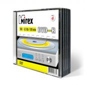 Носители информации DVD-R, 16x, Mirex, Slim/5, UL130003A1F