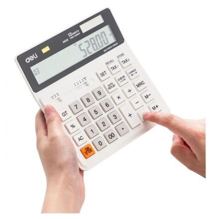 Калькулятор настольный КОМПАКТНЫЙ Deli EM01010 белый 12-разр Калькулятор настольный КОМПАКТНЫЙ Deli EM01010 белый 12-разр