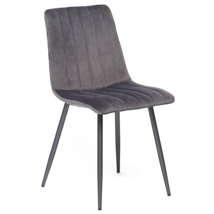 Стул Tetchair DUBLIN (mod. 7066), металл,ткань, 45 х 56 х 88 х 51 см, серый вельвет/антрацит, G062-40