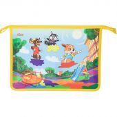 Папка для тетрадей №1School Шустрики А4 на молнии,пласт.,ПТ-813 Папка для тетрадей №1School Шустрики А4 на молнии,пласт.,ПТ-813