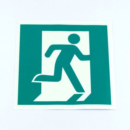 Знак эвакуационный "Выход здесь (право)", КОМПЛЕКТ 5 штук, 200х200 мм, фотолюминесцентная пленка, Е01-02 Знак эвакуационный "Выход здесь (право)", КОМПЛЕКТ 5 штук, 200х200 мм, фотолюминесцентная пленка, Е01-02