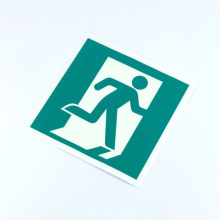 Знак эвакуационный "Выход здесь (право)", КОМПЛЕКТ 5 штук, 200х200 мм, фотолюминесцентная пленка, Е01-02 Знак эвакуационный "Выход здесь (право)", КОМПЛЕКТ 5 штук, 200х200 мм, фотолюминесцентная пленка, Е01-02