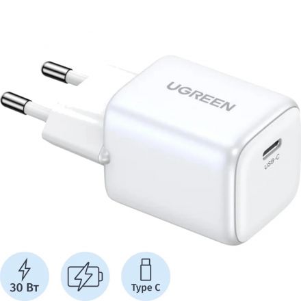 Зарядное устройство сет. UGREEN CD319 (15326)Nexode 30W USB-C PD GaN белый
