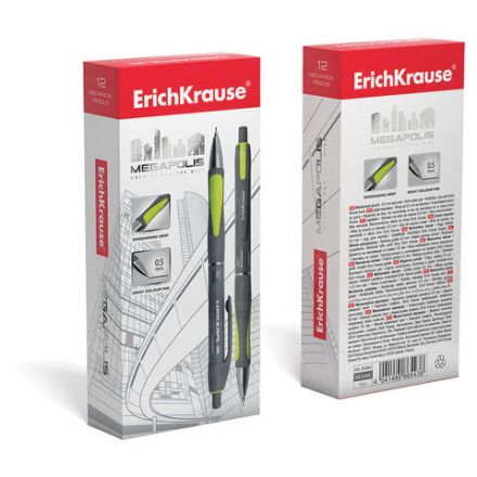 Карандаш механический 0,5 мм, ERICH KRAUSE "Megapolis Concept", корпус серый, 20340 Карандаш механический 0,5 мм, ERICH KRAUSE "Megapolis Concept", корпус серый, 20340