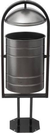 Урна уличная 370х300х1000 серебряная