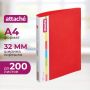 Папка на 2-х кольцах Attache 32 мм красная до 200 листов