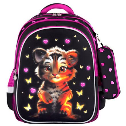 Рюкзак BRAUBERG KIDS MIND с пеналом в комплекте, 2 отделения, "Tiger Cub", 40х28х18 см, 273175 Рюкзак BRAUBERG KIDS MIND с пеналом в комплекте, 2 отделения, "Tiger Cub", 40х28х18 см, 273175