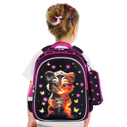 Рюкзак BRAUBERG KIDS MIND с пеналом в комплекте, 2 отделения, "Tiger Cub", 40х28х18 см, 273175 Рюкзак BRAUBERG KIDS MIND с пеналом в комплекте, 2 отделения, "Tiger Cub", 40х28х18 см, 273175
