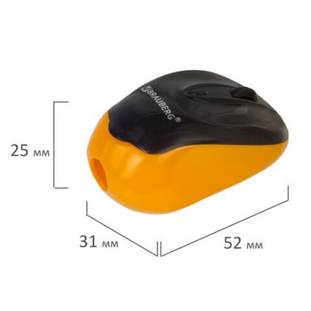 Точилка BRAUBERG "Click", с контейнером, пластиковая, корпус ассорти, 228445 Точилка BRAUBERG "Click", с контейнером, пластиковая, корпус ассорти, 228445