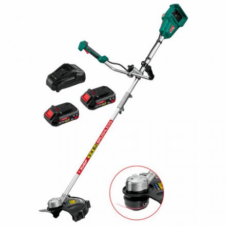 Триммер АККУМУЛЯТОРНЫЙ ЗУБР, с двумя аккумуляторами, 7000 об/мин, ширина скашивания 35 см, ТАБ-365-22 Триммер АККУМУЛЯТОРНЫЙ ЗУБР, с двумя аккумуляторами, 7000 об/мин, ширина скашивания 35 см, ТАБ-365-22