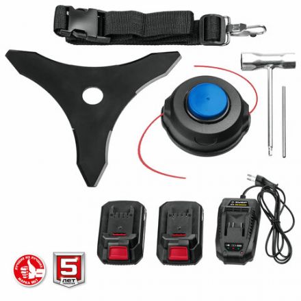 Триммер АККУМУЛЯТОРНЫЙ ЗУБР, с двумя аккумуляторами, 7000 об/мин, ширина скашивания 35 см, ТАБ-365-22 Триммер АККУМУЛЯТОРНЫЙ ЗУБР, с двумя аккумуляторами, 7000 об/мин, ширина скашивания 35 см, ТАБ-365-22