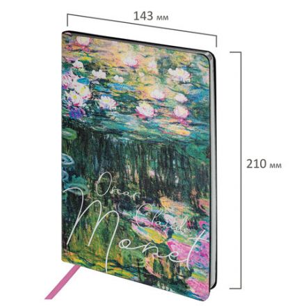 Блокнот А5 (143x210 мм), BRAUBERG VISTA "Claude Monet", под кожу, гибкий, срез фольга, 80 л., 112058 Блокнот А5 (143x210 мм), BRAUBERG VISTA "Claude Monet", под кожу, гибкий, срез фольга, 80 л., 112058