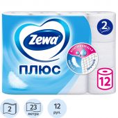 Бумага туалетная Zewa Плюс 2-слойная белая (12 рулонов в упаковке)