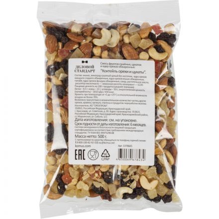 Коктейль Деловой Стандарт орехи и цукаты, 500г Коктейль Деловой Стандарт орехи и цукаты, 500г