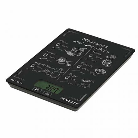 Весы кухонные SCARLETT SC-KS57P64, электронный дисплей, max вес 10 кг, тарокомпенсация, стекло Весы кухонные SCARLETT SC-KS57P64, электронный дисплей, max вес 10 кг, тарокомпенсация, стекло