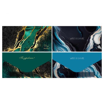 Конверт для денег MESHU "Marble", 85*164мм, матовая ламинация, фольга, 2 дизайна Конверт для денег MESHU "Marble", 85*164мм, матовая ламинация, фольга, 2 дизайна