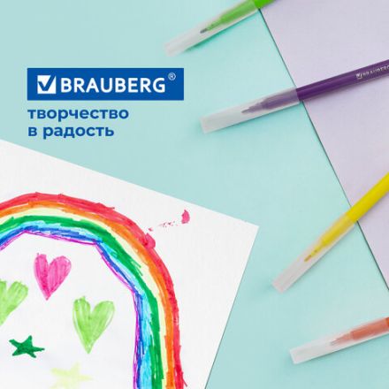 Фломастеры BRAUBERG "PREMIUM", 24 цвета, УЛЬТРАСМЫВАЕМЫЕ, классические, вентилируемый колпачок, картонная коробка с европодвесом, 151940