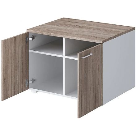 Тумба для оргтех. Комус Мебель К-Loft 241T004 786х616х568 дуб сон.темн/бел Тумба для оргтех. Комус Мебель К-Loft 241T004 786х616х568 дуб сон.темн/бел