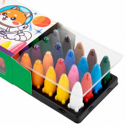 Восковые мелки фигурные BRAUBERG KIDS "РАКЕТА", НАБОР 36 цветов + НАКЛЕЙКИ В ПОДАРОК, 273084 Восковые мелки фигурные BRAUBERG KIDS "РАКЕТА", НАБОР 36 цветов + НАКЛЕЙКИ В ПОДАРОК, 273084