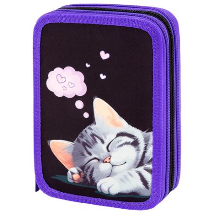 Пенал BRAUBERG, 3 отделения, полиэстер, 21х14 см, "Sleeping kitten", 273538 Пенал BRAUBERG, 3 отделения, полиэстер, 21х14 см, "Sleeping kitten", 273538