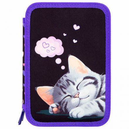 Пенал BRAUBERG, 3 отделения, полиэстер, 21х14 см, "Sleeping kitten", 273538 Пенал BRAUBERG, 3 отделения, полиэстер, 21х14 см, "Sleeping kitten", 273538