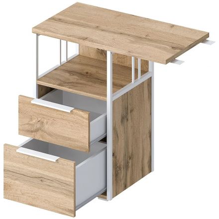 Тумба приставная Комус Мебель K-Loft 241T010 750х405х752 дуб натур/белый Тумба приставная Комус Мебель K-Loft 241T010 750х405х752 дуб натур/белый