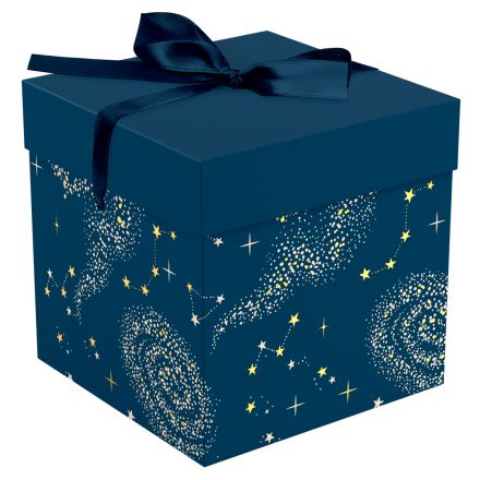 Коробка складная подарочная MESHU "Магия", (28*28*28см), с лентой, отд фольгой