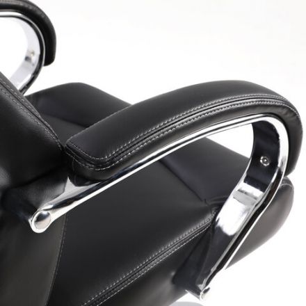 Кресло офисное BRABIX PREMIUM "Total HD-006", НАГРУЗКА до 180 кг, экокожа, хром, черное, 531933