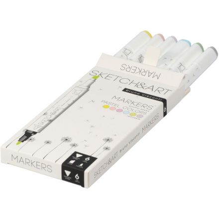 Набор маркеров ДВУСТ.СКЕТЧ-МАРКЕРЫSKETCH&ART.ПАСТЕЛ.ЦВЕТА,6 ЦВ,22-0081/03 Набор маркеров ДВУСТ.СКЕТЧ-МАРКЕРЫSKETCH&ART.ПАСТЕЛ.ЦВЕТА,6 ЦВ,22-0081/03