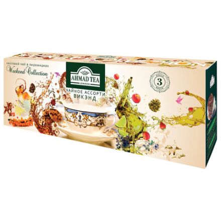 Чай AHMAD "Weekend Collection" ассорти 3 вкусов, НАБОР 60 пирамидок, N069 Чай AHMAD "Weekend Collection" ассорти 3 вкусов, НАБОР 60 пирамидок, N069