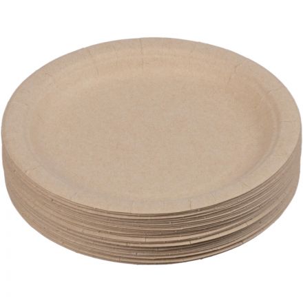 Тарелка одноразовая из бумаги цв. Крафт д 180 мм, 50шт/уп