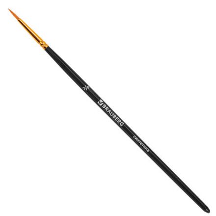 Кисти синтетика BRAUBERG, НАБОР 10 шт., черные (Круглые; Овальные; Плоские; Лайнеры), 201028 Кисти синтетика BRAUBERG, НАБОР 10 шт., черные (Круглые; Овальные; Плоские; Лайнеры), 201028