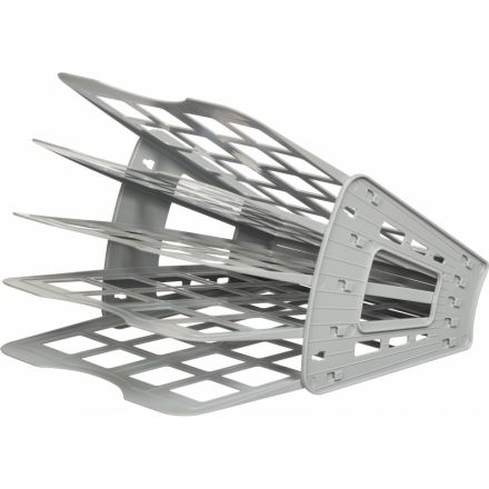 Лоток вертикальный Attache Веер сборный на 4 отделения серый юк