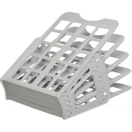 Лоток вертикальный Attache Веер сборный на 4 отделения серый юк