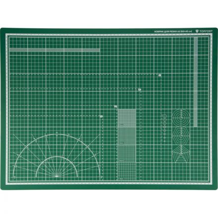Коврик для резки TOPFORT 3х-слойный А2 (60х45см),2х-сторонний,зеленый