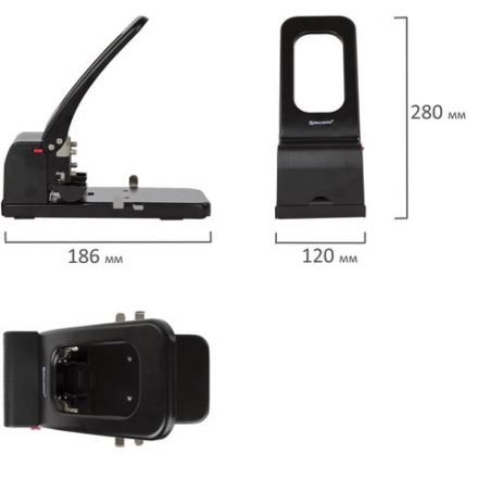 Дырокол металлический МОЩНЫЙ BRAUBERG "Heavy duty", до 100 л., черный, 226869 Дырокол металлический МОЩНЫЙ BRAUBERG "Heavy duty", до 100 л., черный, 226869