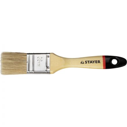 Кисть плоская STAYER UNIVERSAL-EURO, светл натуральная щетина,38мм 0102-038 Кисть плоская STAYER UNIVERSAL-EURO, светл натуральная щетина,38мм 0102-038