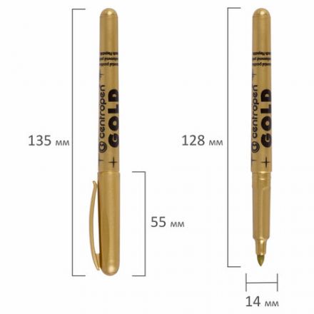 Маркер для декорирования ЗОЛОТОЙ CENTROPEN, круглый наконечник, 1,5-3 мм, 2690, 6 2690 0195 Маркер для декорирования ЗОЛОТОЙ CENTROPEN, круглый наконечник, 1,5-3 мм, 2690, 6 2690 0195