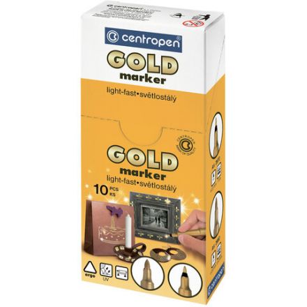 Маркер для декорирования ЗОЛОТОЙ CENTROPEN, круглый наконечник, 1,5-3 мм, 2690, 6 2690 0195 Маркер для декорирования ЗОЛОТОЙ CENTROPEN, круглый наконечник, 1,5-3 мм, 2690, 6 2690 0195