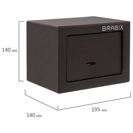 Сейф мебельный BRABIX "SF-140KL", 140х195х140 мм, ключевой замок, черный, 291140, S103BR210114 Сейф мебельный BRABIX "SF-140KL", 140х195х140 мм, ключевой замок, черный, 291140, S103BR210114