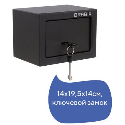 Сейф мебельный BRABIX "SF-140KL", 140х195х140 мм, ключевой замок, черный, 291140, S103BR210114 Сейф мебельный BRABIX "SF-140KL", 140х195х140 мм, ключевой замок, черный, 291140, S103BR210114