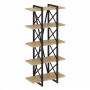 Loft Стеллаж на регулируемых опорах-5 полок VR.L-MST.O-5.4V Тиквуд светлый/Чёрный металл 800*400*1650