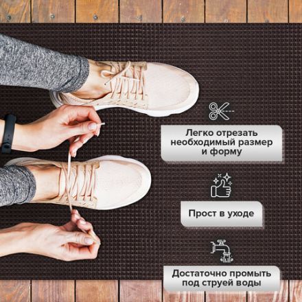 Коврик ДОРОЖКА 0,9х10 м, "ТРАВКА" ВЕНГЕ пластиковый грязезащитный, щетина 10 мм, LAIMA EXPERT, 701072