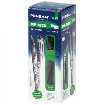 Ручка шариковая неавтомат. Pensan MY-TECH шарик 0,7мм, зеленая Ручка шариковая неавтомат. Pensan MY-TECH шарик 0,7мм, зеленая
